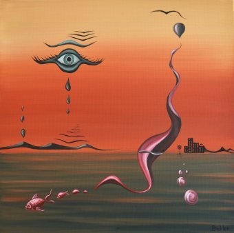 Malarstwo "Sen ryby 4", malarz Beklan Kizilcay olej płótno w Jose Art Gallery