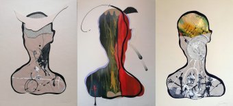 Peinture "S3F", peintre Stefano Mazzolini acrylique papier à la Jose Art Gallery