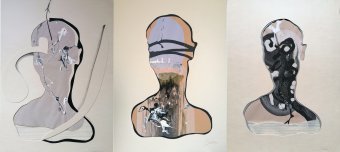 Peinture "S3G", peintre Stefano Mazzolini acrylique papier à la Jose Art Gallery