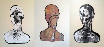 Peinture "S3L", peintre Stefano Mazzolini acrylique papier à la Jose Art Gallery