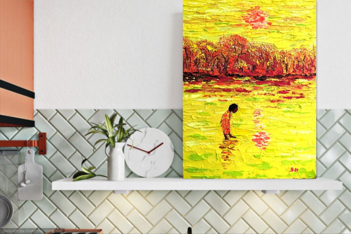 Sunset on Haiti - painting