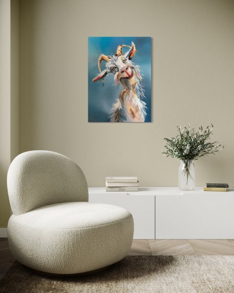 Additional view 5: Contemporary Art Animal Painting Goat With the Most by painter Liubov Kuptsova oil canvas 