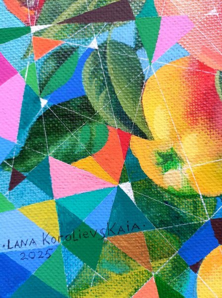 Dodatkowy obraz 1: Sztuka współczesna Martwa natura Malarstwo "Aromat jabłkowy", malarz Lana Korolievskaia olej płótno 