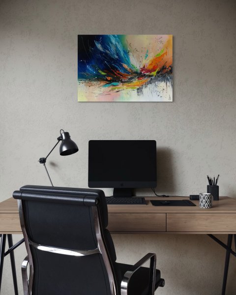 Additional view 1: Abstract Interior Painting Wings of the Universe by painter Liubov Kuptsova oil canvas 