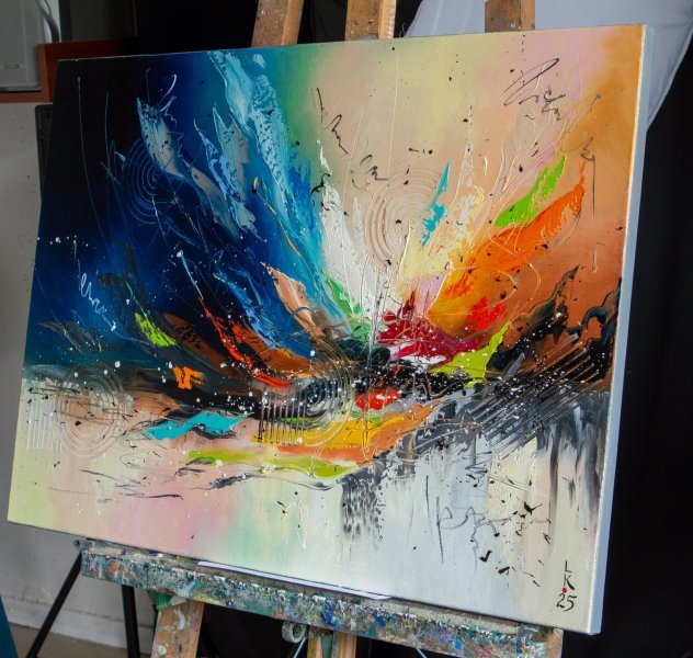 Additional view 7: Abstract Interior Painting Wings of the Universe by painter Liubov Kuptsova oil canvas 