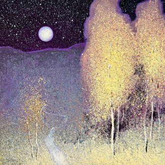 Malerei "Autumn under the Starry Sky", maler/-in Andrii Kovalyk Gouache Papier in der Jose Art Gallery