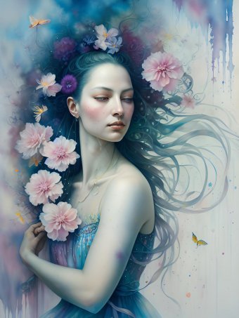 Sztuka cyfrowa "Odkryj elegancję i tajemnicę", artysta cyfrowy MeaHau w Jose Art Gallery