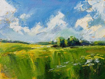 Peinture "Echoes of Summer", peintre Daria Zavadenko huile bois à la Jose Art Gallery