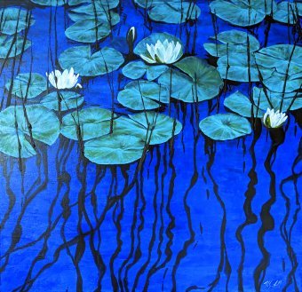 Pittura "Riflessi", pittore Yuliya Chshipachyova acrilico tela alla Jose Art Gallery