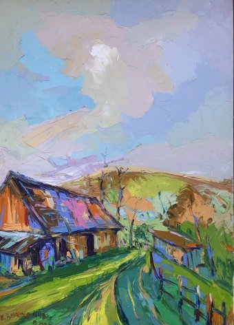 Pittura "Incontro con l'autunno", pittore Bogdan Vinarchik olio tela alla Jose Art Gallery