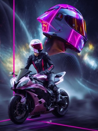Digital Art "Neon Space: Energy and Security" by digital artist Yaslavovna at Jose Art Gallery