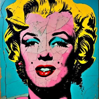 Sztuka cyfrowa "Marilyn Monroe Pop Art Portrait", artysta cyfrowy Vesko Dasic w Jose Art Gallery