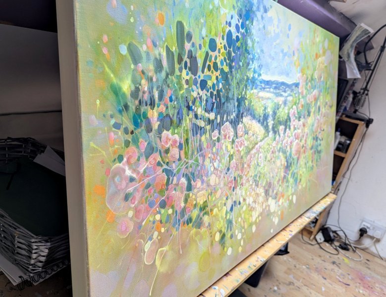 Additional view 5: Contemporary Art Landscape Painting July Dissolving by painter Gill Bustamante oil canvas 