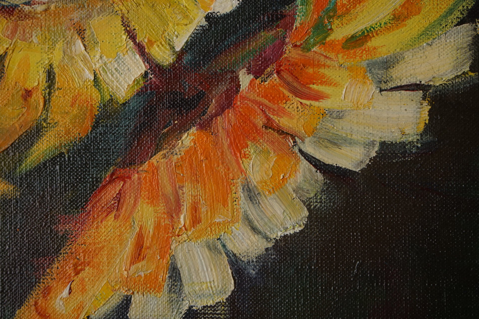 Sunflowers in bright sunshine - painting