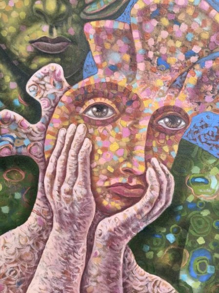 Додаткове зображення 1: Фігуративізм Побутовий Живопис "Сад безкінечного сьогодення", живописець Ernesto Rivera Díaz акрил холст 