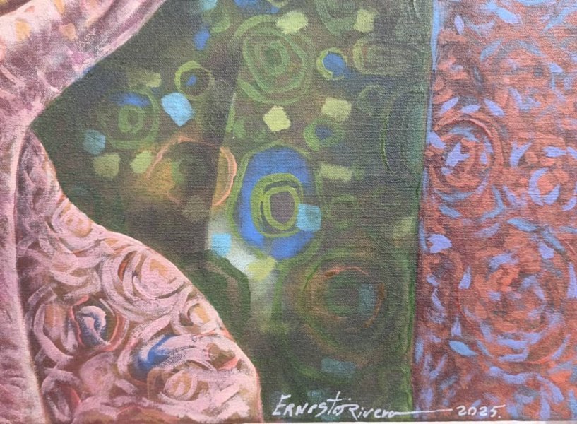 Додаткове зображення 3: Фігуративізм Побутовий Живопис "Сад безкінечного сьогодення", живописець Ernesto Rivera Díaz акрил холст 