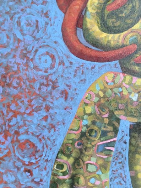 Додаткове зображення 4: Фігуративізм Побутовий Живопис "Сад безкінечного сьогодення", живописець Ernesto Rivera Díaz акрил холст 