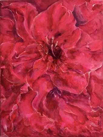 Malarstwo "Płatki namiętności: Chwile inspiracji", malarz Oksana Shkvarok akryl płótno w Jose Art Gallery