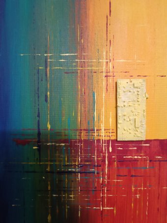 Peinture "Méthode lumineuse", peintre Julia Solarte technique mixte toile à la Jose Art Gallery