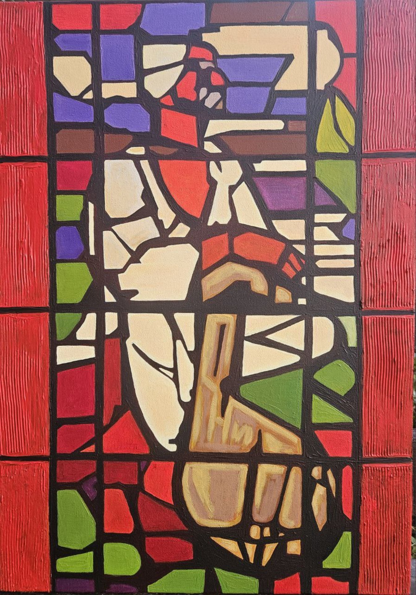 The Spirit of the People in the Bandurist's Mosaic Drawing - OxanaArt