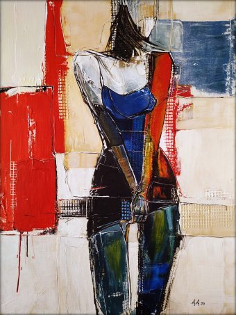 Pintura "In the Embrace of Neural Netwo", pintor Alexander Aksyonov acrilo tela de pintura na Jose Art Gallery