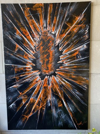 Graphique "En cours d'exécution", illustrateur Alina Stasenko acrylique toile à la Jose Art Gallery