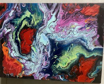 Drawing "Abstract: Acrylic Fantasy Colors" by illustrator Alina Stasenko acrylic canvas at Jose Art Gallery