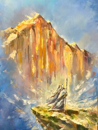 Pintura "De pie sobre los límites de la fe", pintor Alina Stasenko óleo lienzo en Jose Art Gallery