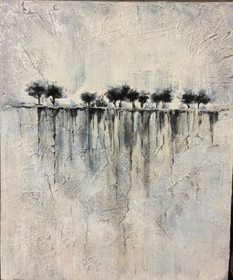 Графика "Вечная Зима: Поэма Снежных Деревьев", иллюстратор Алина Стасенко акрил холст в Jose Art Gallery