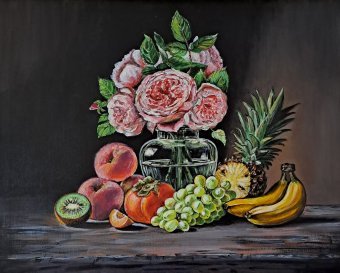 Natura morta: estate tra fiori e frutti