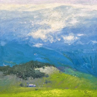 Живопись "Before the Rain in Carpathians", живописец Andrii Kovalyk масло бумага в Jose Art Gallery