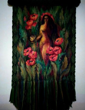 Peinture "Troubles", peintre Leo Adam technique mixte tissu à la Jose Art Gallery