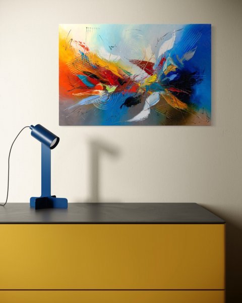 Additional view 4: Abstract Interior Painting Dance of Elements by painter Liubov Kuptsova oil canvas 
