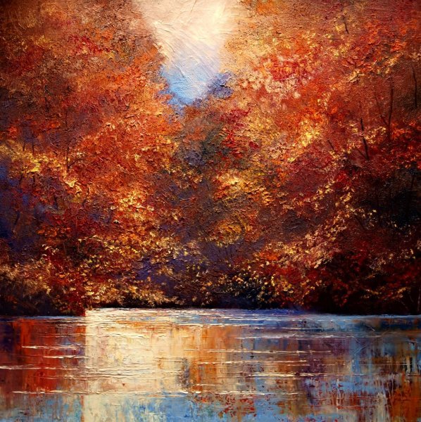 River Painting by Justyna Kopania - Jose Art Gallery