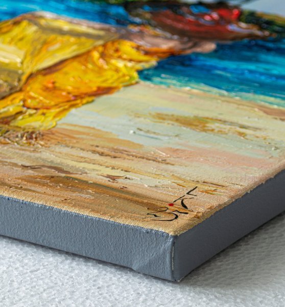 Additional view 7: Impressionism Genre Painting Embrace the Sun by painter Liubov Kuptsova oil canvas 