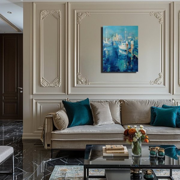 Immagine aggiuntiva 7: Impressionismo Paesaggio marino Pittura "Porto marittimo", pittore Yulianna Tulinova olio tela 