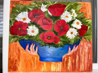 Painting "Flowers" by painter Yuliya Petrovicheva oil canvas at Jose Art Gallery