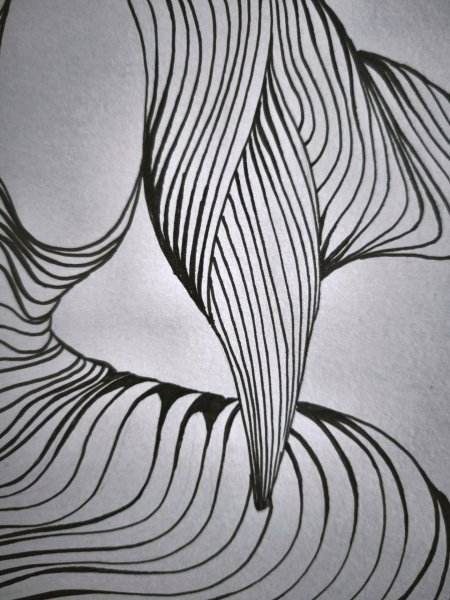 Additional view 1: Symbolism Portrait Drawing The Eyes of Fear Are Wide by illustrator Yana Dmitrieva ink paper 