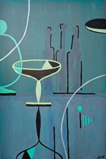 Живопись "Натюрморт в стиле ар-деко: игра света и тени", живописец Lena Kolambet акрил холст в Jose Art Gallery