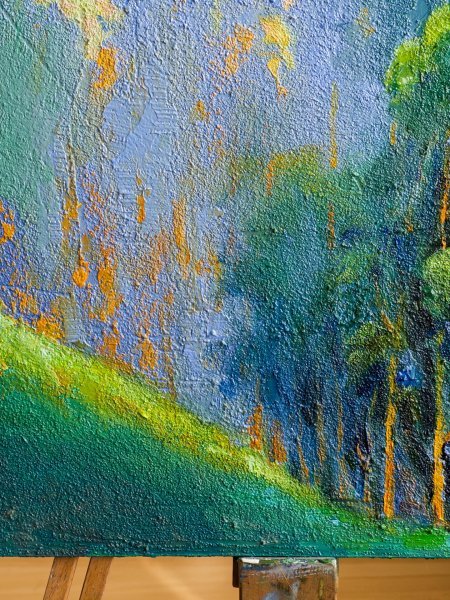 Immagine aggiuntiva 2: Impressionismo Paesaggio Pittura "Morning in the Forest", pittore Daria Zavadenko olio legno 