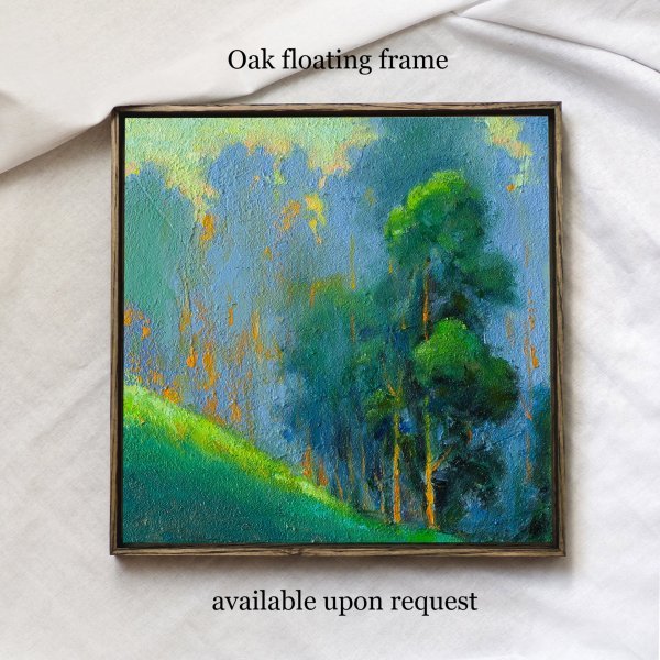 Immagine aggiuntiva 3: Impressionismo Paesaggio Pittura "Morning in the Forest", pittore Daria Zavadenko olio legno 