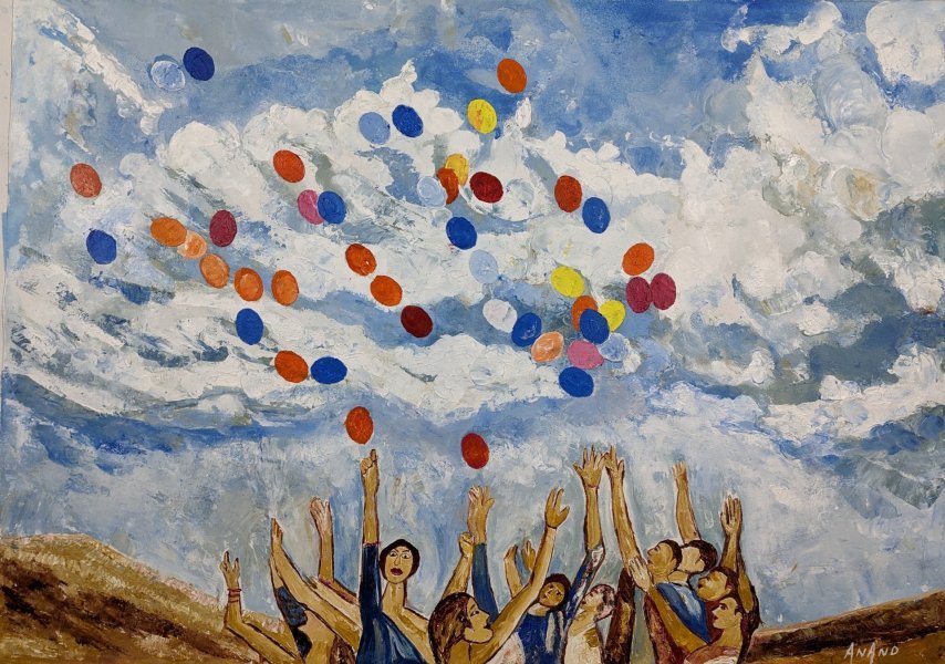 JOY OF FREEDOM-4 Drawing - ANAND MANCHIRAJU