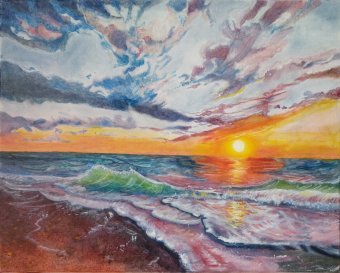 Pintura "Atardecer pintoresco", pintor Salome Goglidze óleo lienzo en Jose Art Gallery