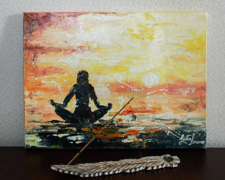 Resumen de meditación al atardecer Pintura de Igor Likefresco