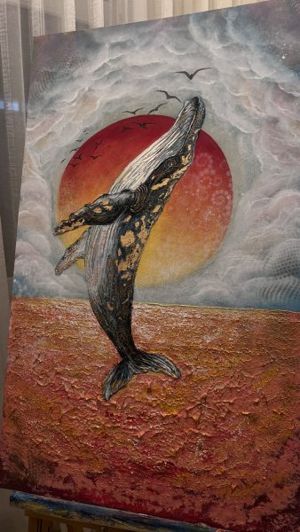 Additional view 3: Contemporary Art Interior Drawing To the sun that beckons by illustrator Yuliia Kiselova acrylic canvas 