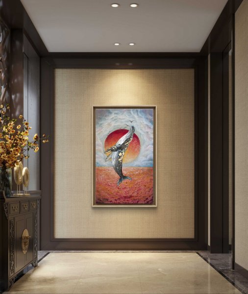 Additional view 5: Contemporary Art Interior Drawing To the sun that beckons by illustrator Yuliia Kiselova acrylic canvas 