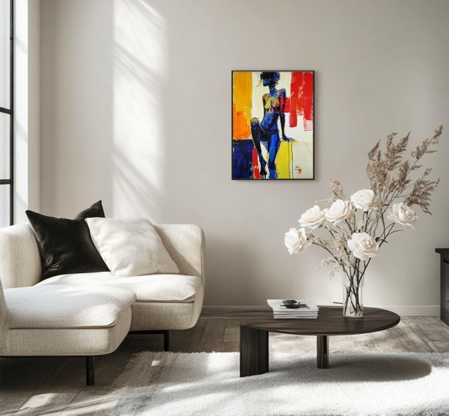 Dodatkowy obraz 1: Ekspresjonizm Nude Malarstwo "Peeking Backstage", malarz Alexander Aksyonov akryl płótno 