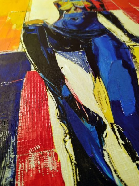 Dodatkowy obraz 3: Ekspresjonizm Nude Malarstwo "Peeking Backstage", malarz Alexander Aksyonov akryl płótno 