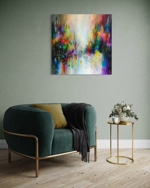 Additional view 1: Abstract Cityscapes Painting Urban Symphony by painter Liubov Kuptsova oil canvas 