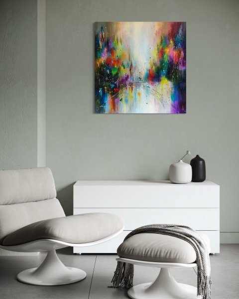 Additional view 2: Abstract Cityscapes Painting Urban Symphony by painter Liubov Kuptsova oil canvas 